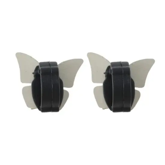 Unique Bargains Single Rhinestone Butterfly Shoelace Charms Silver Tone 1 Pair image {3}