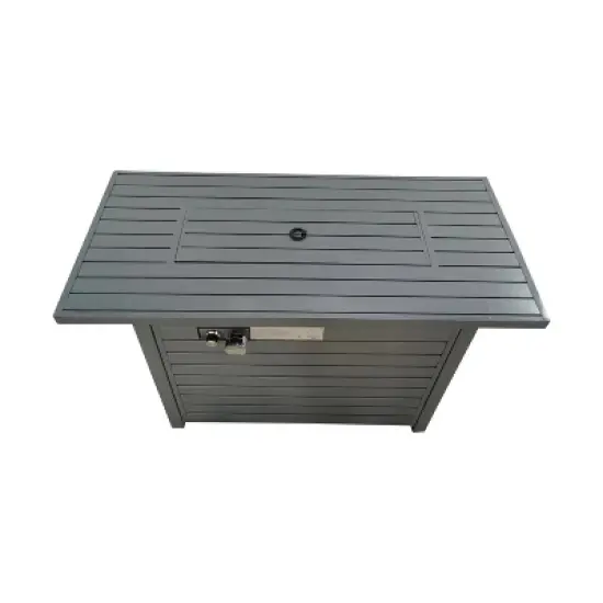 24" H x 42" W Steel Propane Outdoor Fire Pit Table with Lid image {3}