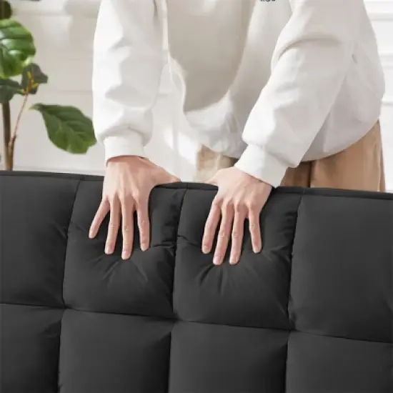 XINGHANZHENXUAN 3-in-1 Velvet Convertible Loveseatm, Sleeper Sofa Bed with Adjustable Backrest & Storage image {6}