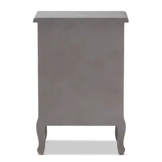 3 Drawer Capucine Finished Wood Nightstand Gray - Baxton Studio image {6}