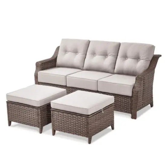 Gymojoy Outdoor Sofa Couch 3 Seater Sofa Deep Seat Sofa image {1}