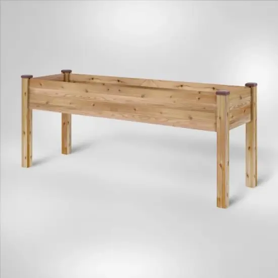 CedarCraft Elevated Cedar Planter Rectangular Outdoor Garden Bed Natural 23"x72"x30": Weather-Resistant with Drainage Holes image {4}