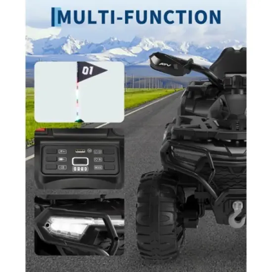 12V Kids Ride on ATV Car with Remote Control, Dual 35w Motors, 4-Wheel Suspension, LED Lights, Music, Off-Road 4 Wheeler for Boys Girls image {3}