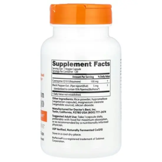 Doctor's Best High Absorption CoQ10 with BioPerine&reg;, 100 mg, 120 Veggie Caps image {1}