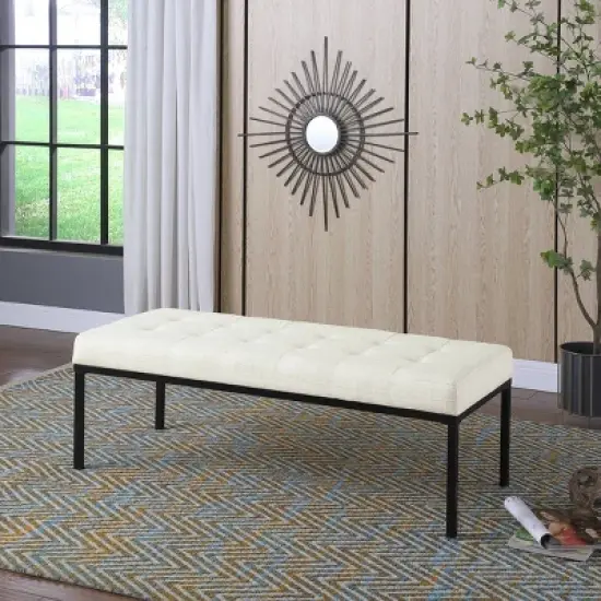 Tufted Metal Bench - HomePop image {6}