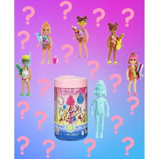 Barbie - Chelsea Color Reveal ! Color Changing Kids - Beach Go'er Doll with 6 Surprise Accessories  image {6}