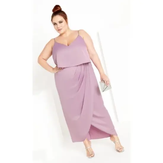 Women's Plus Size Baby Frill Dress - lilac | CITY CHIC image {3}
