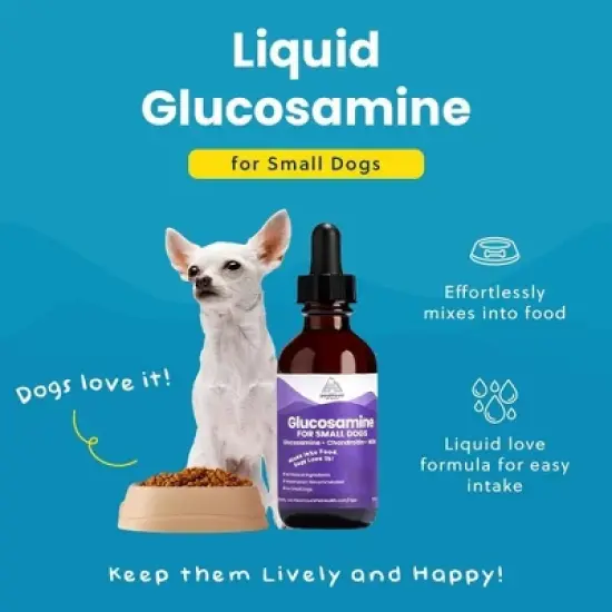 Liquid Glucosamine for Small Dogs, 260mg Glucosamine Liquid for Joint Supplement Mobility & Comfort, Easy-to-Use Liquid MSM & Chondroitin, 2 oz image {3}