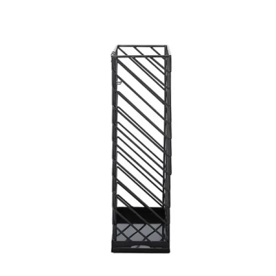 BirdRock Home Umbrella Holder Stand with Removable Water Tray - Diagonal Design - Black image {6}