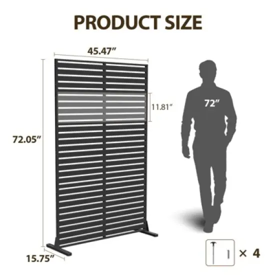 DSVIMOY 72" H&times;45" W Outdoor Privacy Screen Fence Screen Panels Wall Ultra Thick HDPE Wind Resistant for Outdoor Patio Balcony Backyard Garden image {2}