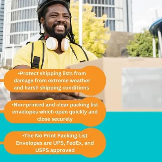 PSBM 1000 5.5" x 10" Clear Adhesive Packing List Shipping Label Envelopes Pouches image {8}