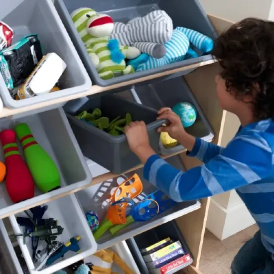 Sort It and Store It Bin Unit White/Gray - KidKraft image {2}