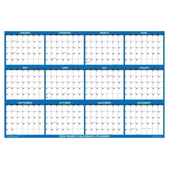 SwiftGlimpse 2024 Yearly Wall Calendar & Planner 24"x36" Navy Blue image {2}
