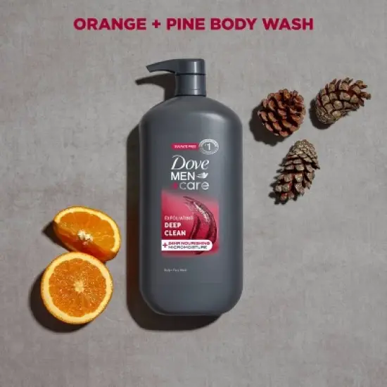 Dove Men+Care Deep Clean Exfoliating Body & Face Wash Pump - Sulfate Free - 30 fl oz image {3}