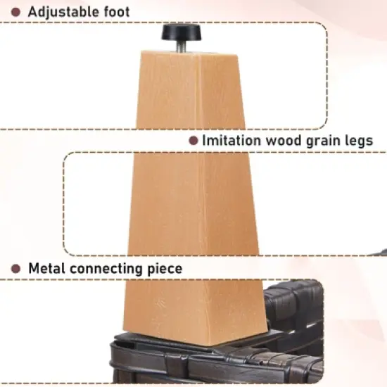 Gymojoy 1 Piece Patio Furniture Set All-Weather Outdoor Wicker Sectional Sofa image {2}