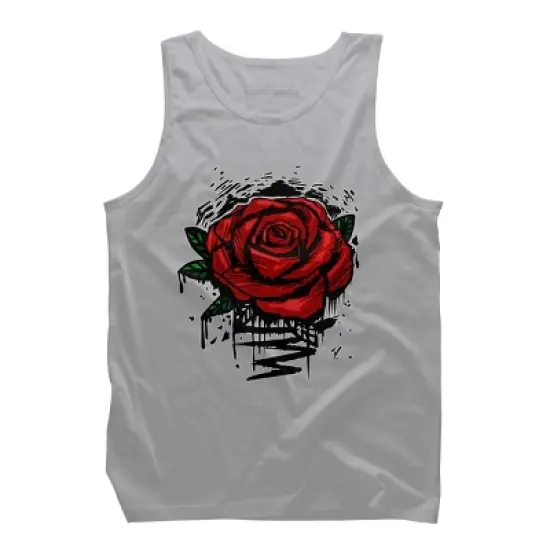 Men's Design By Humans Rugged Rose By Adamzworld Tank Top image {4}