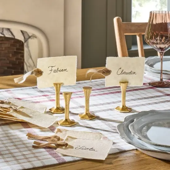 Place Setting Cards with Brown Velvet Ribbon 12ct - Hearth & Hand&trade; with Magnolia image {1}
