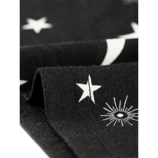 Agnes Orinda Women's Plus Size Comfort Pajamas Star Moon Pattern V Neck Short Sleeve Nightgown image {4}