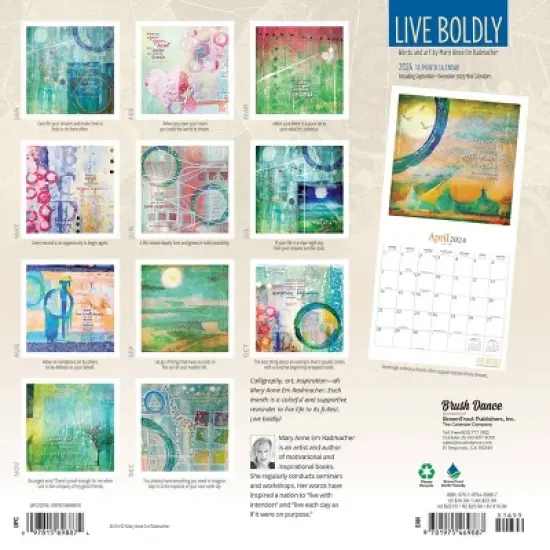 Brush Dance 2024 Wall Calendar 12"x12" Live Boldly image {1}