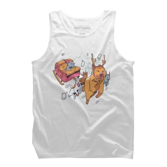 Men's Design By Humans Christmas santa cat By ArtStyleAlice Tank Top image {6}