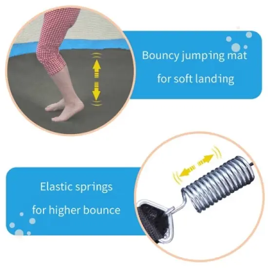 55'' Toddlers Trampoline with Safety Enclosure Net and Balls, Indoor Outdoor Mini Trampoline for Kids image {7}