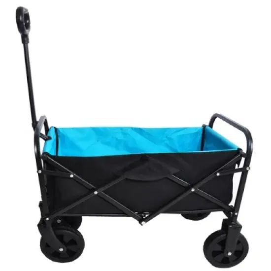 Mini Folding Wagon Garden Shopping Beach Cart image {4}