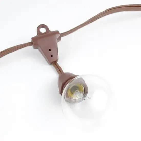 Novelty Lights Globe Outdoor String Lights with 100 suspended Sockets Suspended brown Wire 100 Feet image {4}