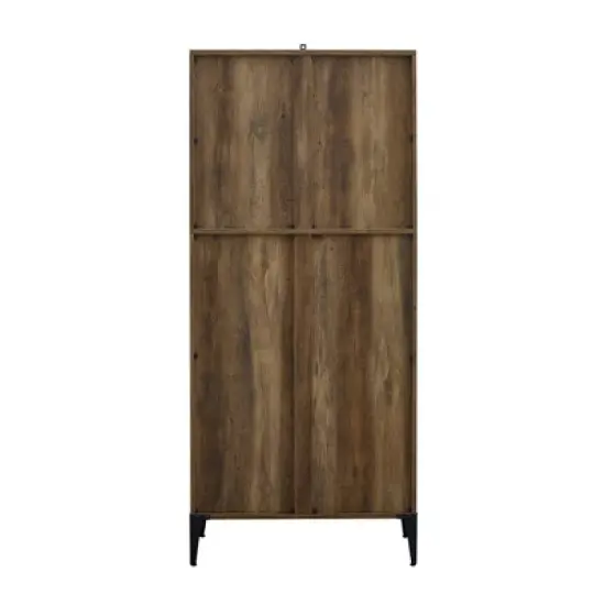 68" Grevaldi Industrial Mesh Side Bookshelf Rustic Oak - Saracina Home image {4}