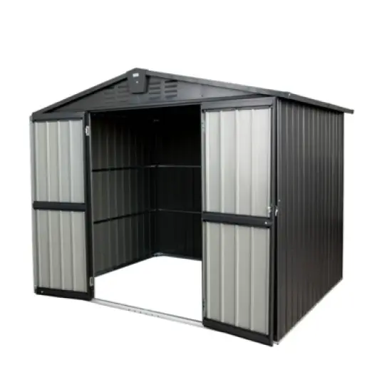 Syemin Deck Boxes Durable, Horizontal Compact Storage Shed for Garden, Backyard, Patio, Closet Deck Box, Black, 98.74"*75.43"*74.49" image {5}