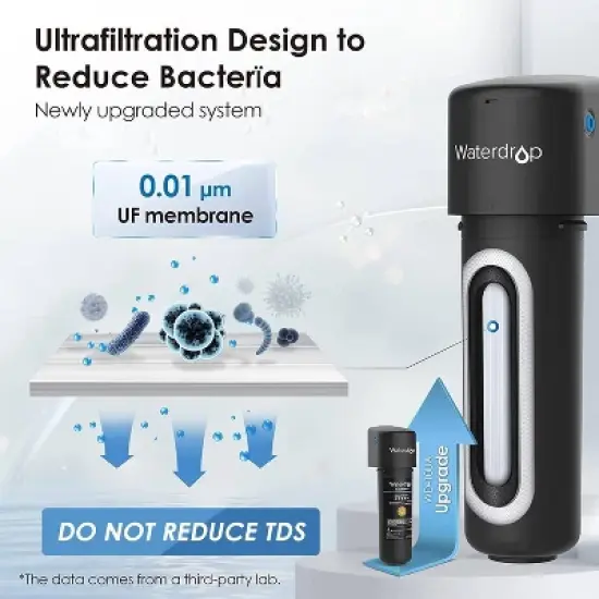 Waterdrop 10UA-UF Ultra Filtration Under Sink Water Filter with 1 Extra RF10-UF Filter image {1}
