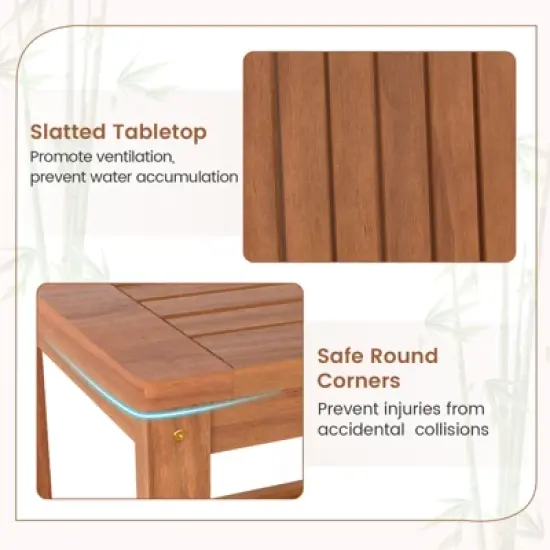 Tangkula 2PCS 2-Tier Adirondack Side Table w/ Slatted Tabletop Storage Shelf for Garden image {7}