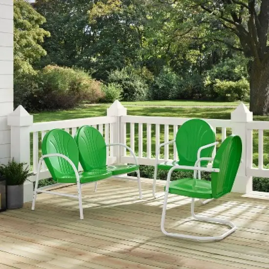 Griffith 3pc Outdoor Seating Set - Kelly Green - Crosley image {3}