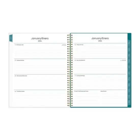 Blue Sky 2024 Spanish Planner 8.5"x11" Weekly/Monthly Alohi image {4}