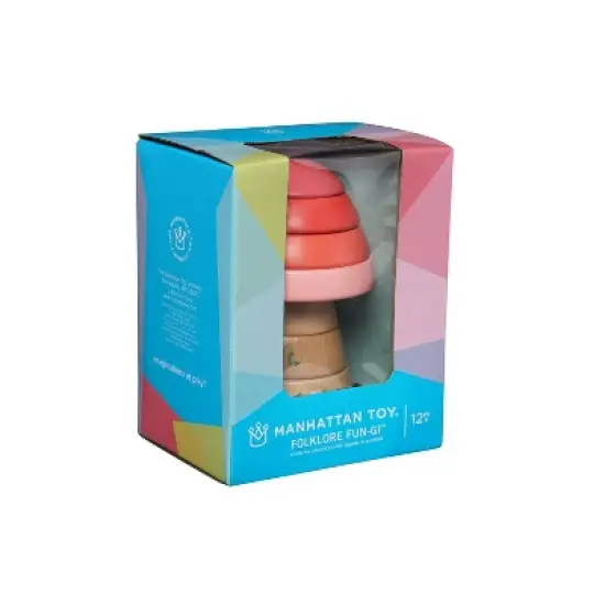 Manhattan Toy Folklore Fun-gi Magnetic Wooden Toadstool Shaped Stacking Toy for Babies 9 Months and Up image {4}
