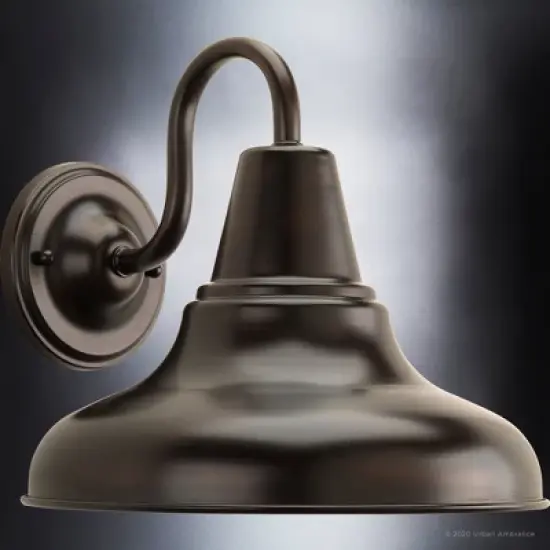 Urban Ambiance Luxury Industrial Outdoor Wall Sconce 10.5''H x 12''W,  Olde Bronze Finish,  Pittsburgh Collection, UHP1361 image {4}