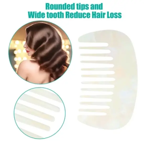 Unique Bargains Anti-Static Pocket Size Wide Tooth for Thick Curly Hair Detangling Comb 1 Pc image {1}