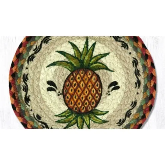 Earth Rugs Pineapple Printed Round Trivet 10"x10" Heat-Resistant Kitchen Accessory image {1}