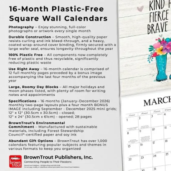 Hopper Studio Love the Journey 2026 12"x24" Hanging Square Wall Calendar Plastic-Free image {5}