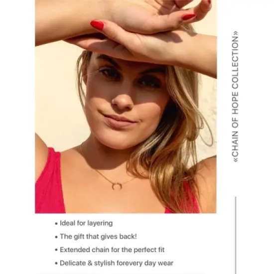 Benevolence LA Half Moon Necklace For Women - 14k Gold Dipped image {1}