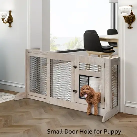 unipaws Walk Through Pet Gate with Dog Door image {8}