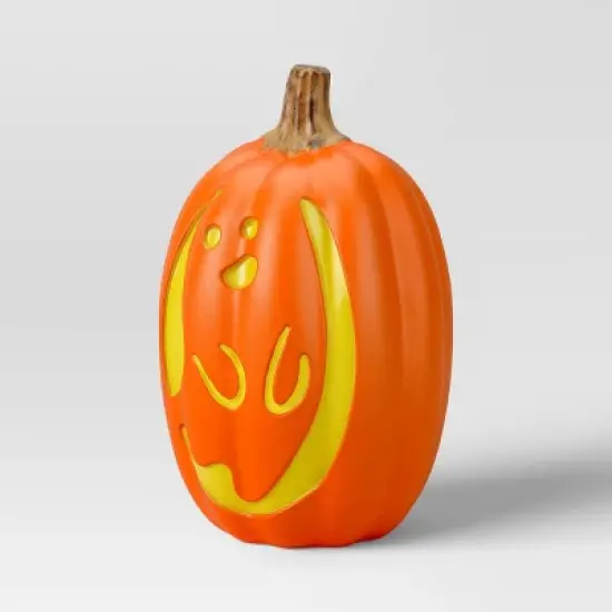 16" Lit Pumpkin Ghost with Timer Full Blow Mold Halloween Decorative Prop - Hyde and EEK! Boutique&trade; image {2}