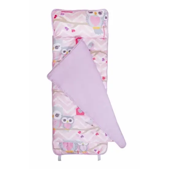 EVERYDAY KIDS Toddler Nap Mat &ndash;Sweet Owls&ndash; Soft Microfiber, Rollup with Handle & Pillow, for Preschool, Daycare, or Travel -Ages 3-6 years image {3}