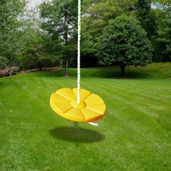 Gorilla Playsets Disc Swing with Rope - Yellow image {1}