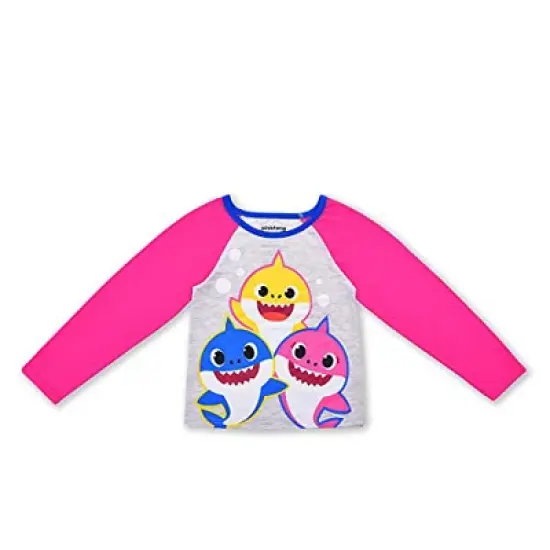Nickelodeon Girl's Baby Shark 2 Piece Coordinates, Long Sleeve T-Shirt and Jogger Pants Set for kids image {3}