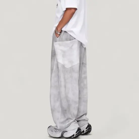 Anna-Kaci Active Men's Wide Leg Drawstring Pants with Relaxed Fit and Side Pockets image {7}