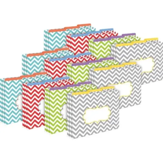 Barker Creek Beautiful Chevron 14pt Letter-Size File Folders: 36 Multicolored Paper Folders, Top Tab, 50 Sheet Capacity image {3}