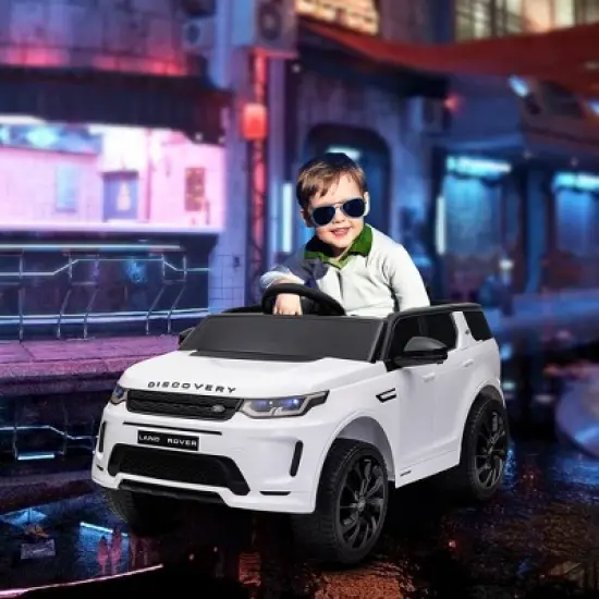 Qaba Land Rover Discovery Sport Licensed 12V Kids Ride on Car, Battery Powered Toy Car w/ Remote Control Soft Start, LED Lights, Music Horn, White image {2}