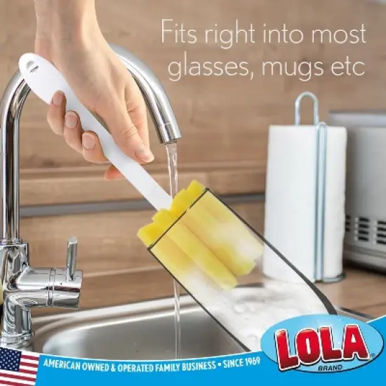 LOLA Glass & Jar Sponge Brush, Star Shaped, Foam Material, Dishwasher Safe, Non-Scratch, Perfect for Glasses, Mugs, Bottles - 1 Pack image {2}
