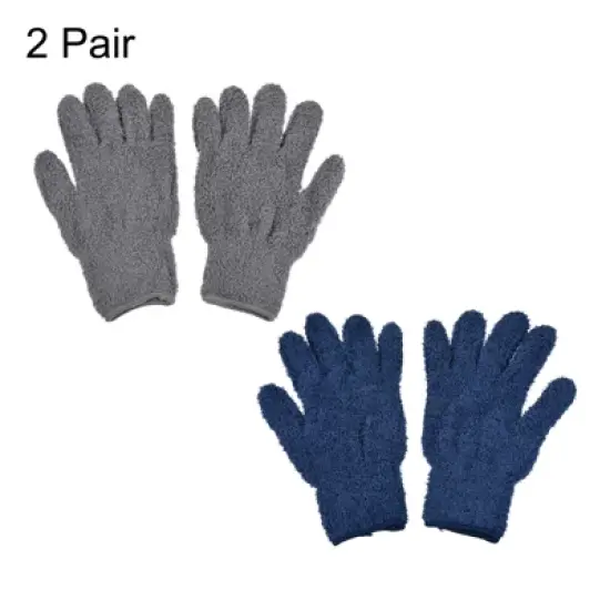 Unique Bargains Dusting Cleaning Gloves Microfiber Mittens for Plant Blinds Lamp Window image {2}