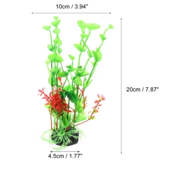 Unique Bargains Aquarium Plants Decorations Artificial Aquatic Plant Green 7.87" 1 Pcs image {3}